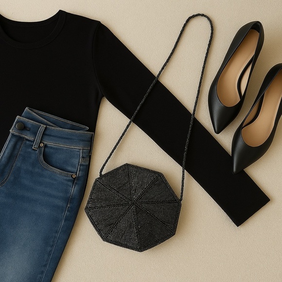 Vintage 1980s Beaded Octagon Clutch – Art Deco Glam - Picture 1 of 12